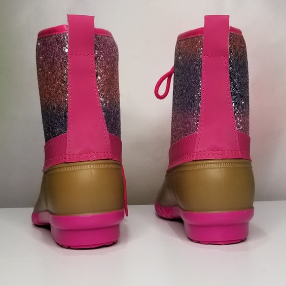 Big Girls Fabkids Girls Ombre Glitter Cozy Duck Boots Size 4 New - Picture 5 of 7